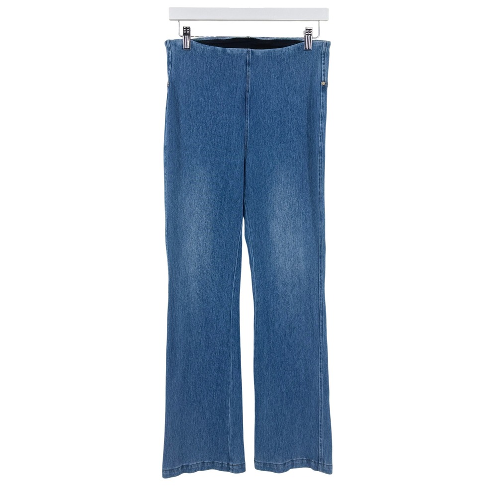 Lysse Denim Leggings Flare Tummy Control M Blue Women Pull On Stretch Jeans